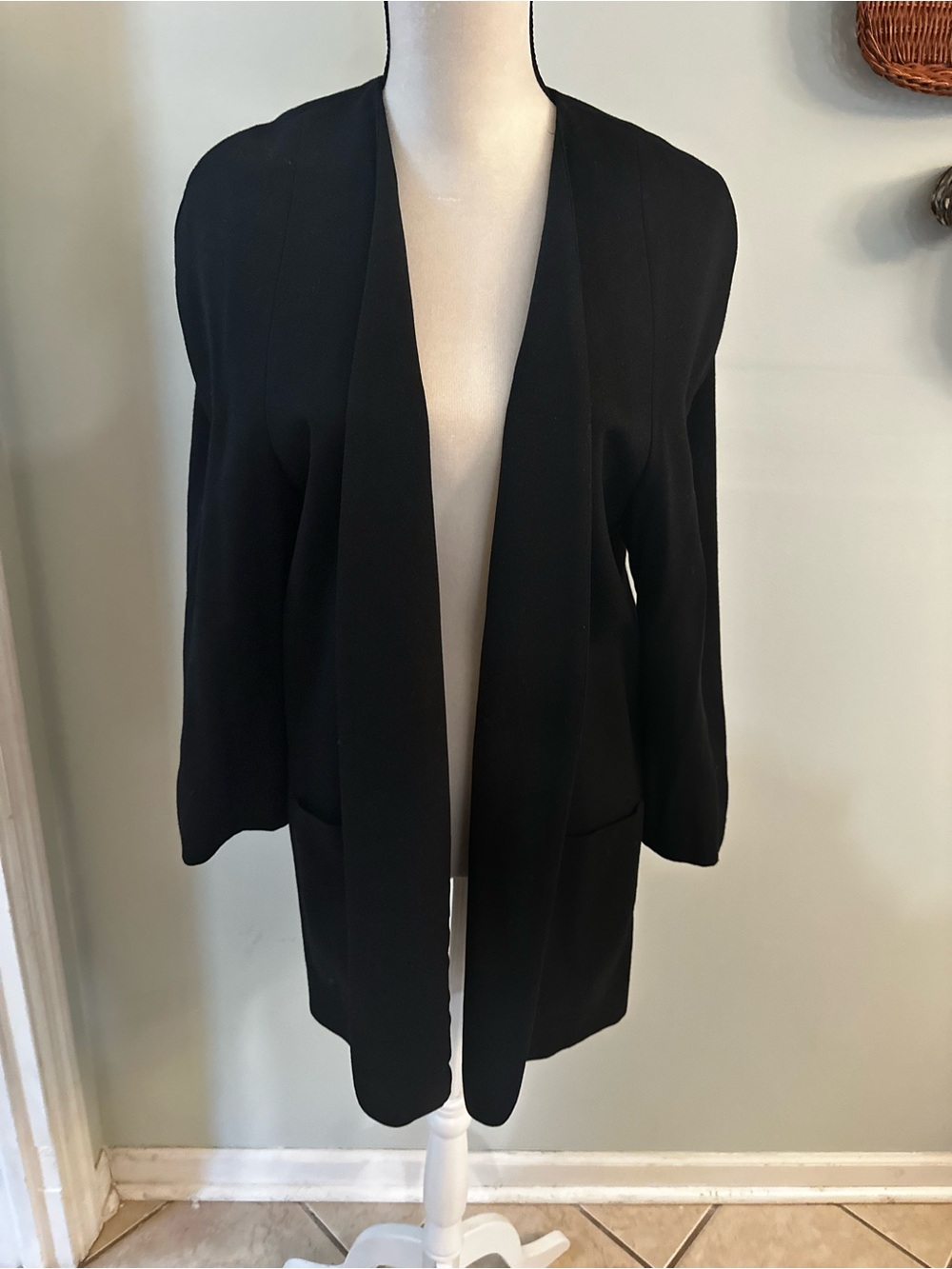 Vintage Paul Stanley Black Open-Front Blazer Jacket